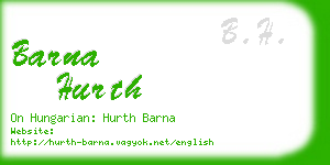 barna hurth business card